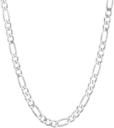 ARGENTO REALE 925 Sterling Silver 3MM 3.5MM, 4MM, 4.5MM,7MM,8MM,10.5MM Figaro Link Chain Necklace - Silver Figaro Link Necklace for Men 18-30 in Saudi Arabia