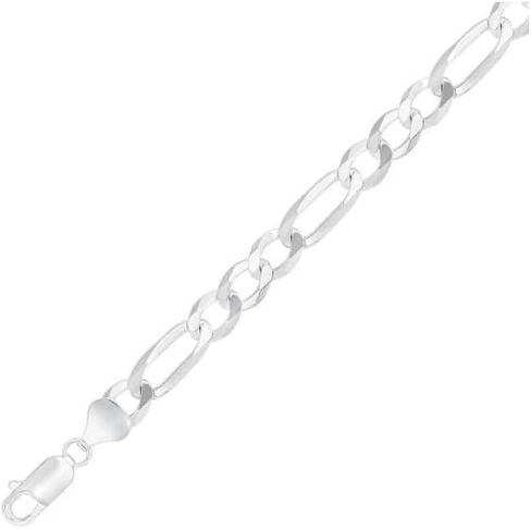ARGENTO REALE 925 Sterling Silver 3MM 3.5MM, 4MM, 4.5MM,7MM,8MM,10.5MM Figaro Link Chain Necklace - Silver Figaro Link Necklace for Men 18-30 in Saudi Arabia