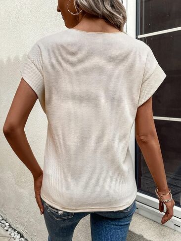 SweatyRocks Women's Solid Short Batwing Sleeve Tee Tops Plain Casual Solid Loose Holiday T-Shirts in Saudi Arabia