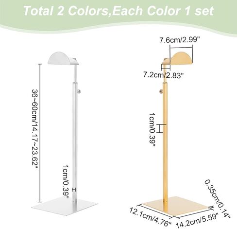 WADORN 2 Colors Handbag Display Stand Rack, Stainless Steel Double Hook Purse Holder Stand Adjustable Height Clutch Bag Hanger Display Stand Necklace Holder Jewelry Necklaces Organizer, Style 2 in Saudi Arabia