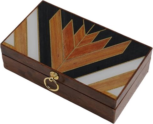 LXNUYYHYI Jewelry box with glass pattern for women.rings earrings necklaces bracelets watches glass jewelry storage box for men,brown vintage wind bead treasure box.（brown ） in Saudi Arabia