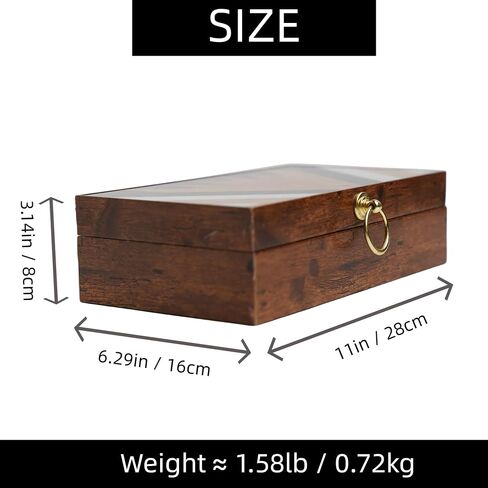 LXNUYYHYI Jewelry box with glass pattern for women.rings earrings necklaces bracelets watches glass jewelry storage box for men,brown vintage wind bead treasure box.（brown ） in Saudi Arabia