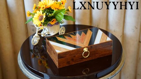 LXNUYYHYI Jewelry box with glass pattern for women.rings earrings necklaces bracelets watches glass jewelry storage box for men,brown vintage wind bead treasure box.（brown ） in Saudi Arabia