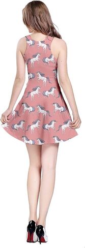 CowCow Womens Unicorn Alice Wonderland Rabbit Princess Aladdin Drawfs Mermaid Sleeveless Dress, XS-5XL in Saudi Arabia