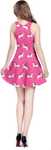 CowCow Womens Unicorn Alice Wonderland Rabbit Princess Aladdin Drawfs Mermaid Sleeveless Dress, XS-5XL in Saudi Arabia