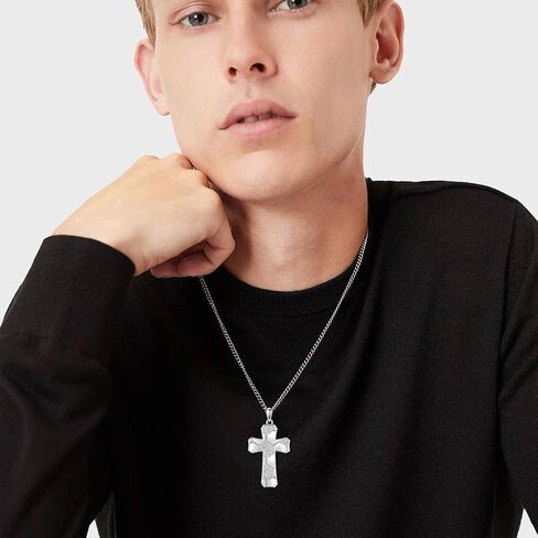 AXOMY Sports Cross Necklace 925 Sterling Silver Football Soccer Pendant Necklaces Football Jewelry Christian Religious Sports Gifts for Men Boys Women Footballer Soccer Lovers in Saudi Arabia