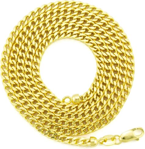 Nuragold 14k Yellow Gold 2.5mm Franco Wheat Spiga Foxtail Chain Pendant Necklace, Mens Jewelry Lobster Clasp 16" 18" 20" 22" 24" 26" 28" 30" in Saudi Arabia