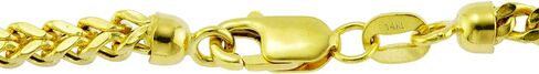 Nuragold 14k Yellow Gold 2.5mm Franco Wheat Spiga Foxtail Chain Pendant Necklace, Mens Jewelry Lobster Clasp 16" 18" 20" 22" 24" 26" 28" 30" in Saudi Arabia