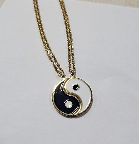 MANZHEN Gold Silver Yin Yang Pendant Necklace for Couples in Kuwait