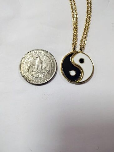 MANZHEN Gold Silver Yin Yang Pendant Necklace for Couples in Kuwait