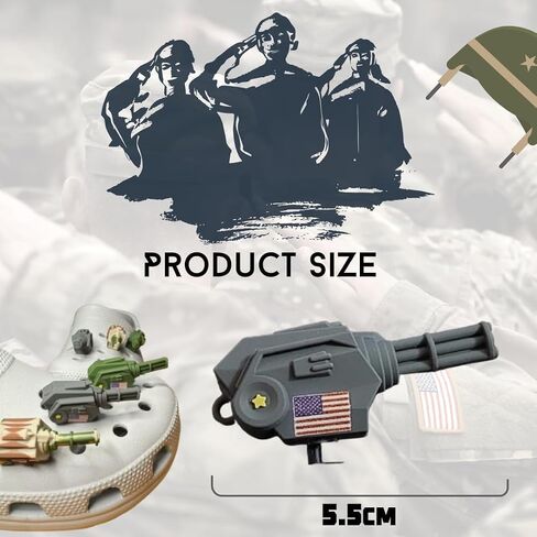 3pcs 3D US Tank Design Shoe Charms Tank Key Chain Collection 3D Clog Shoes ديكور وإكسسوارات لأحذية القبقاب، أحذية DIY سحر الهدايا للأولاد 5 6 7 8 9 10 11 12 13 14، الفتيات والرجال والنساء in Kuwait