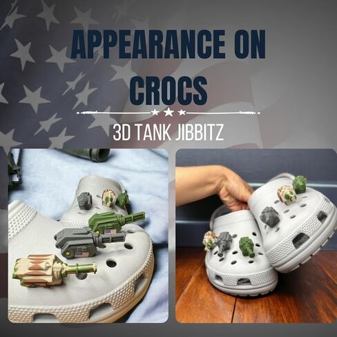 3pcs 3D US Tank Design Shoe Charms Tank Key Chain Collection 3D Clog Shoes ديكور وإكسسوارات لأحذية القبقاب، أحذية DIY سحر الهدايا للأولاد 5 6 7 8 9 10 11 12 13 14، الفتيات والرجال والنساء in Kuwait