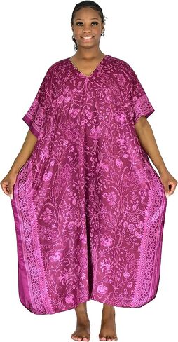 Up2date Fashion Caftan للسيدات بطباعة عشب البحر البنفسجي، طراز Caf-90 in Kuwait