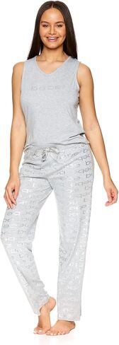 bebe Womens Pajama Sets, Logo Pajamas for Women with Sleeveless Top and Pajama Pants, PJ Set for Women in Saudi Arabia
