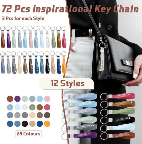 Unittype 72 Pcs Nurse Appreciation Gift Thank You Nursing Assistant Keychain Bulk Inspirational Keychain Gift Colored Rubber Bands Stretch Silicone Key Chain for Nurse Team Favor Supplies in Saudi Arabia