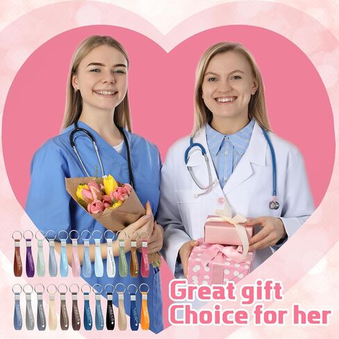 Unittype 72 Pcs Nurse Appreciation Gift Thank You Nursing Assistant Keychain Bulk Inspirational Keychain Gift Colored Rubber Bands Stretch Silicone Key Chain for Nurse Team Favor Supplies in Saudi Arabia