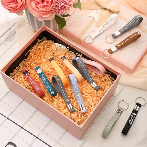 Unittype 72 Pcs Nurse Appreciation Gift Thank You Nursing Assistant Keychain Bulk Inspirational Keychain Gift Colored Rubber Bands Stretch Silicone Key Chain for Nurse Team Favor Supplies in Saudi Arabia