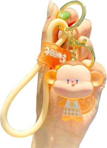 BEXOA لطيف سلسلة المفاتيح Kawaii أنيمي سلاسل المفاتيح الملحقات، كريستال الحيوانات حقيبة يد سحر سلسلة مفاتيح السيارة للفتيات النساء in Kuwait