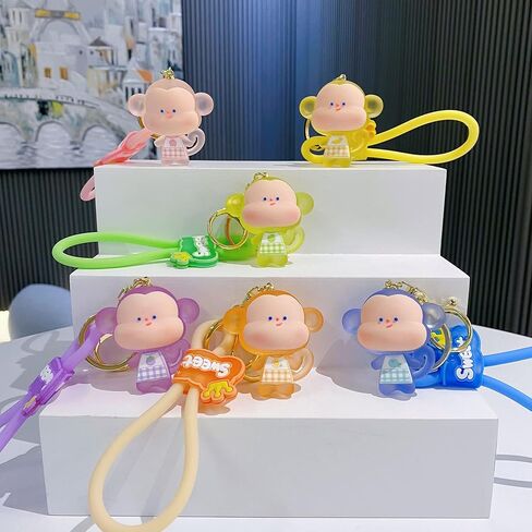 BEXOA لطيف سلسلة المفاتيح Kawaii أنيمي سلاسل المفاتيح الملحقات، كريستال الحيوانات حقيبة يد سحر سلسلة مفاتيح السيارة للفتيات النساء in Kuwait