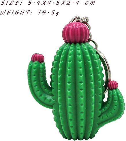 3pcs Cute Cactus Keychain Novelty Ring Child Kids Mini Lovely Gift Light & Sound （includes pink, brown and yellow） in Kuwait