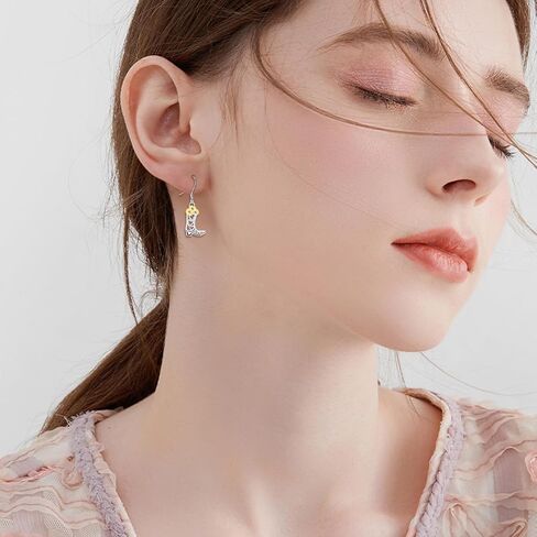 أقراط رعاة البقر من AXELUNA أقراط من الفضة الإسترلينية أقراط راعية البقر هدية مجوهرات عباد الشمس للنساء والفتيات in Kuwait