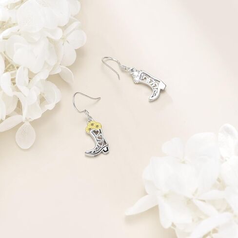 أقراط رعاة البقر من AXELUNA أقراط من الفضة الإسترلينية أقراط راعية البقر هدية مجوهرات عباد الشمس للنساء والفتيات in Kuwait