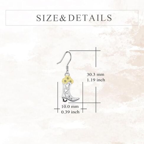 أقراط رعاة البقر من AXELUNA أقراط من الفضة الإسترلينية أقراط راعية البقر هدية مجوهرات عباد الشمس للنساء والفتيات in Kuwait