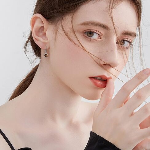 Drop Earrings for Women Sterling Silver Gemstone Earrings Amber Tiger Eye Moonstone Amethyst Blue Sandson Leverback Earrings Drop French Leverback Dangle Earrings Hypoallergenic Jewelry for Women Mom in Kuwait