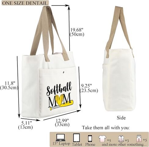 MBMSO Softball Mom Tote Bag Softball Team Gifts for Softball Lovers Softball Mom Beach Bag Softball Gifts Sports Mom Tote Bag in Saudi Arabia