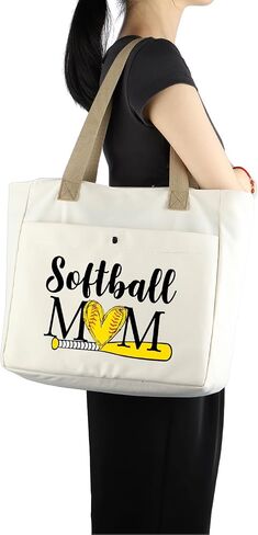 MBMSO Softball Mom Tote Bag Softball Team Gifts for Softball Lovers Softball Mom Beach Bag Softball Gifts Sports Mom Tote Bag in Saudi Arabia