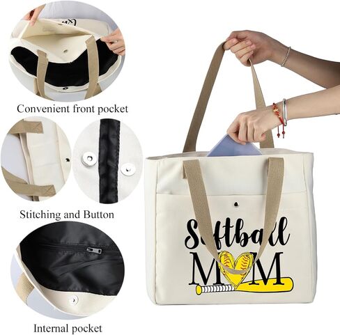 MBMSO Softball Mom Tote Bag Softball Team Gifts for Softball Lovers Softball Mom Beach Bag Softball Gifts Sports Mom Tote Bag in Saudi Arabia