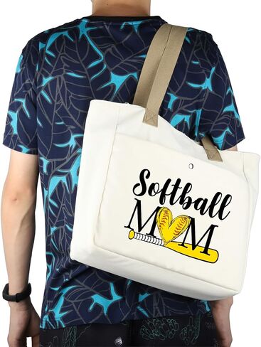MBMSO Softball Mom Tote Bag Softball Team Gifts for Softball Lovers Softball Mom Beach Bag Softball Gifts Sports Mom Tote Bag in Saudi Arabia