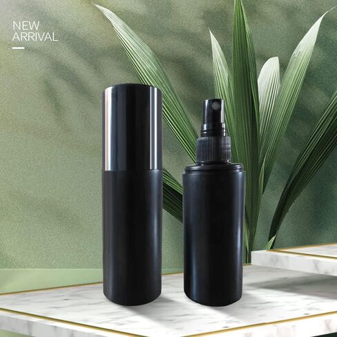 5 Pack Plastic Spray Bottles 100ml/3.5oz Travel Spray Bottle Reusable Empty Plastic Spray Bottle Double Cap Protection Perfume Essential Oil Travel Cleaner Botanical Cosmetic Bottle Black in Saudi Arabia