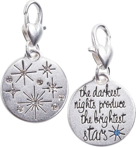 Amanda Blu Silver 1-Tone Stars Charm Hope | The Darkest Nights Produce The Brightest Stars | Women in Kuwait