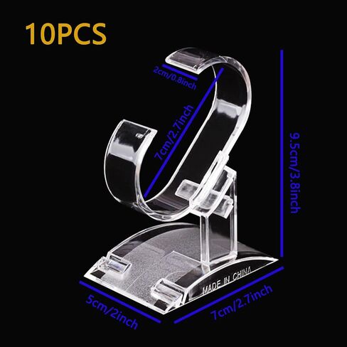 10 Pack Watch Display Stand, Clear Acrylic Watch Display Stand Holder, Watch Display Rack Holder Stand for Men Home or Store Use (A 10 Pack) in Saudi Arabia