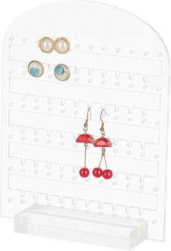 PH PandaHall 6 Tier Acrylic Earring Holder, 122 Holes Clear Earring Display Stands Stud Earring Organizer Dangling Earring Stands for Earring Necklace Jewelry Shows Retail Craft Fair, 5.5x7.2inch in Saudi Arabia