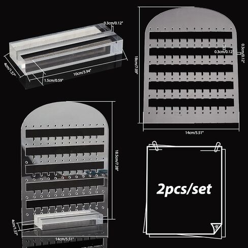 PH PandaHall 6 Tier Acrylic Earring Holder, 122 Holes Clear Earring Display Stands Stud Earring Organizer Dangling Earring Stands for Earring Necklace Jewelry Shows Retail Craft Fair, 5.5x7.2inch in Saudi Arabia