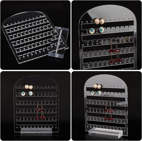 PH PandaHall 6 Tier Acrylic Earring Holder, 122 Holes Clear Earring Display Stands Stud Earring Organizer Dangling Earring Stands for Earring Necklace Jewelry Shows Retail Craft Fair, 5.5x7.2inch in Saudi Arabia