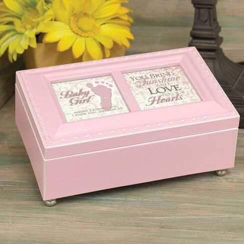 Cottage Garden Baby Girl Distressed Pink Petite Music Box/Jewelry Box Plays Jesus Loves Me in Saudi Arabia