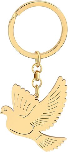 RAIDIN Stainless Steel Gold Cute Hummingbird Pigeon Birds Keychain Keyring for Women Girls Gift Car Purse Keys Accessories in Kuwait