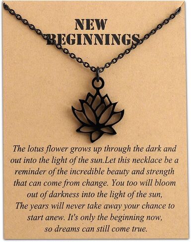 Yoga Lotus Flower Aum Om Ohm Sanskrit Symbol Pendant Necklace Spiritual Jewelry Inspirational Gift Gift in Kuwait