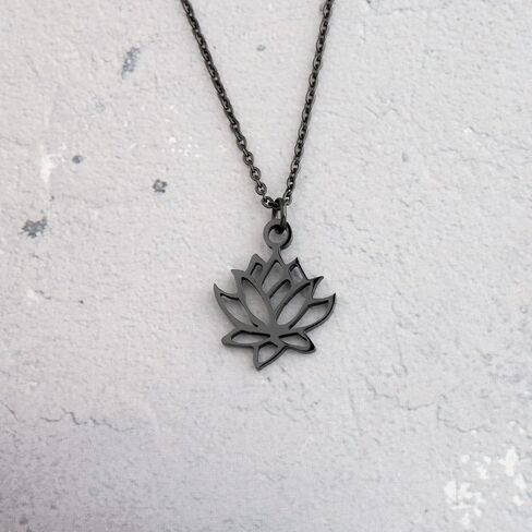 Yoga Lotus Flower Aum Om Ohm Sanskrit Symbol Pendant Necklace Spiritual Jewelry Inspirational Gift Gift in Kuwait