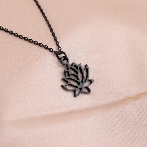 Yoga Lotus Flower Aum Om Ohm Sanskrit Symbol Pendant Necklace Spiritual Jewelry Inspirational Gift Gift in Kuwait