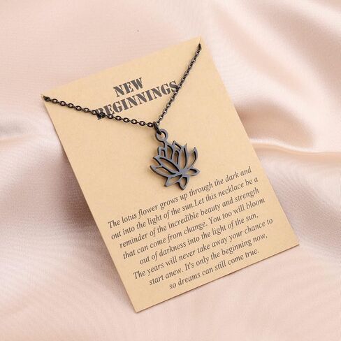 Yoga Lotus Flower Aum Om Ohm Sanskrit Symbol Pendant Necklace Spiritual Jewelry Inspirational Gift Gift in Kuwait
