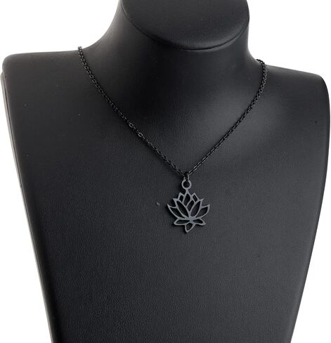 Yoga Lotus Flower Aum Om Ohm Sanskrit Symbol Pendant Necklace Spiritual Jewelry Inspirational Gift Gift in Kuwait