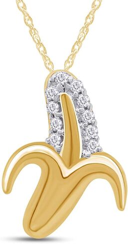 Jewel Zone US 14k Gold Over Sterling Silver Cubic Zirconia Banana Pendant Necklace in Saudi Arabia