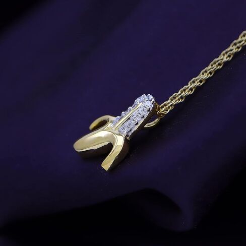 Jewel Zone US 14k Gold Over Sterling Silver Cubic Zirconia Banana Pendant Necklace in Saudi Arabia