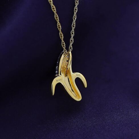 Jewel Zone US 14k Gold Over Sterling Silver Cubic Zirconia Banana Pendant Necklace in Saudi Arabia