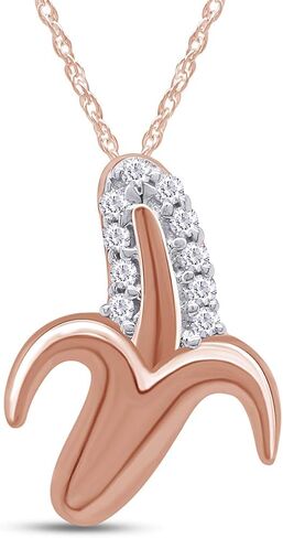 Jewel Zone US 14k Gold Over Sterling Silver Cubic Zirconia Banana Pendant Necklace in Saudi Arabia
