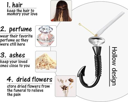 قلادة من Dletay لخطاف السمك على شكل جرة للرماد، قلادة تذكارية من الفولاذ المقاوم للصدأ، مجوهرات حرق الجثث، قلادة رماد الصيد in Kuwait